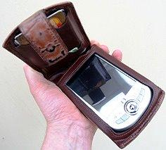A pocket PC device in a wallet