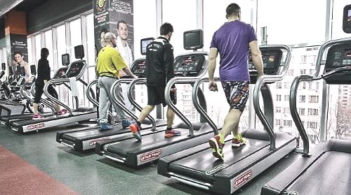 Running machines at gym