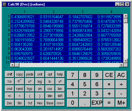 calculator matrix arithmetic arrays simple