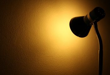 light from a desk lamp light from a desk lamp