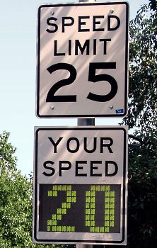 road speed limit signs